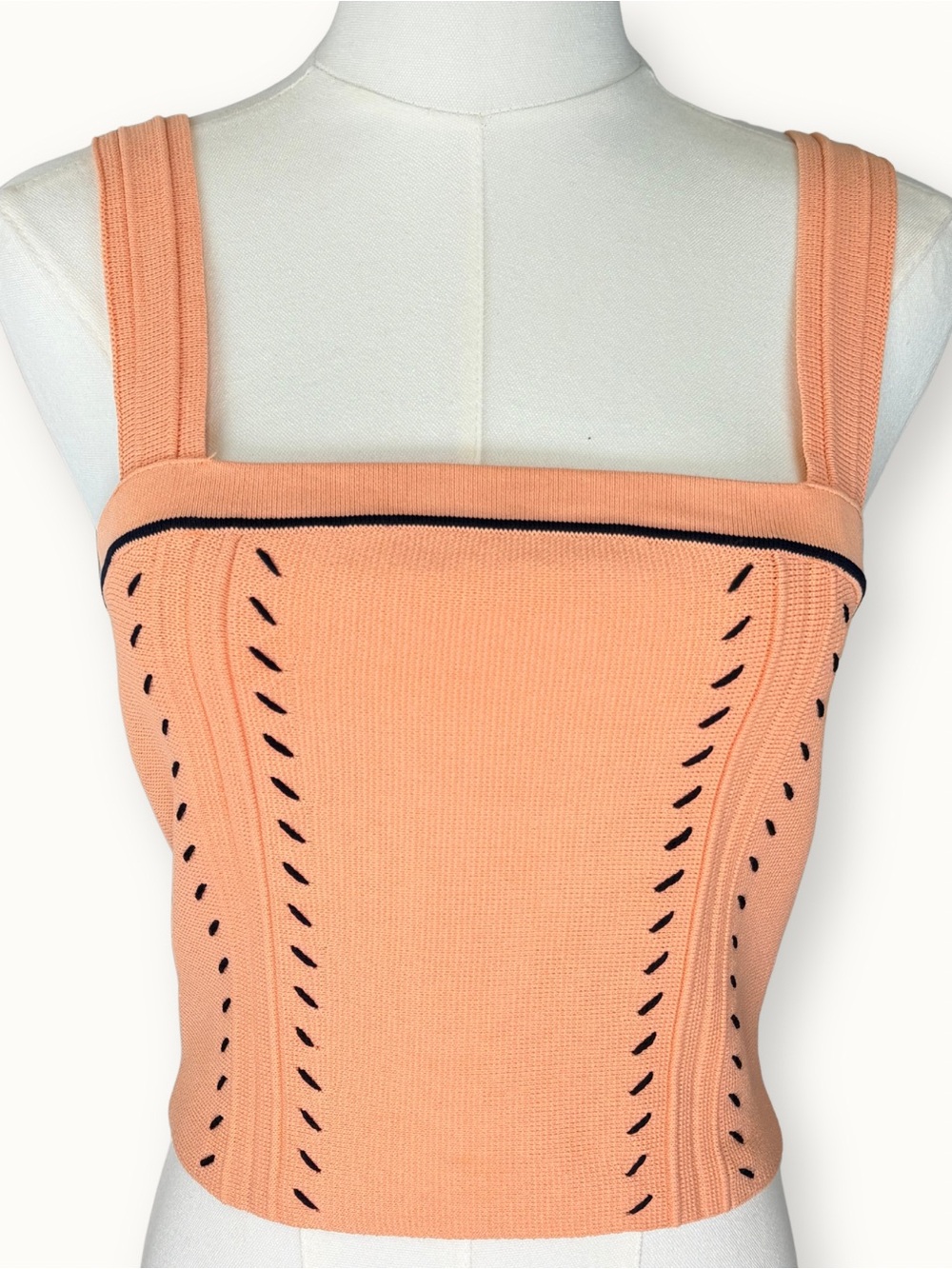 Sandro Paris Figari Cropped Knit Camisole Top - Salmon Size 1 (US S)